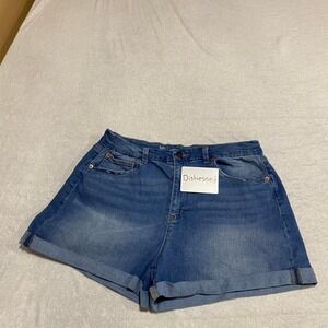 No Boundaries blue women 17 High-waisted, distressed denim shorts. SKU282